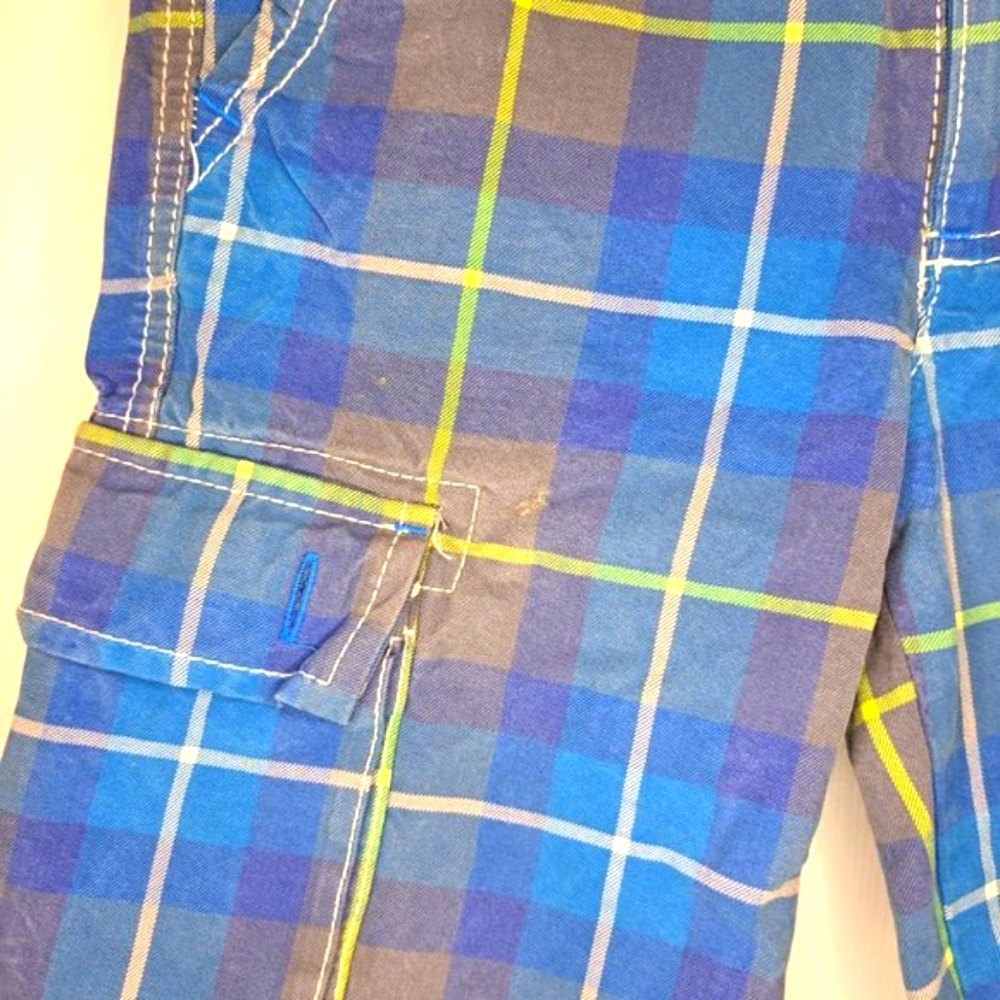 Mini Boden Blue Plaid Cargo Shorts Size 9 - Picture 5 of 5